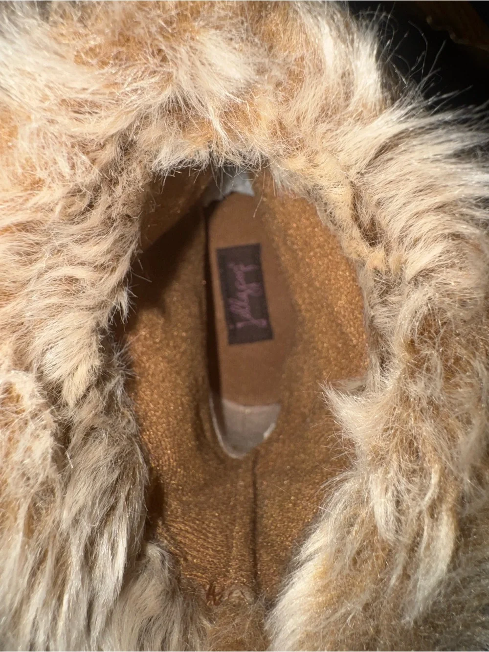 Jellypop Women's Tan Faux-Fur Ankle Boots with Knit Cuff